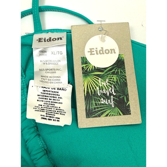 Eidon Light Green Triangle Bikini Top NWT Strappy‎ Halter XL Padded Resort Swim - Picture 3 of 3